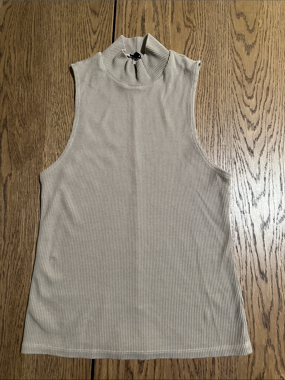 Monrow Sleeveless Ribbed Mock Neck Top - Cream
